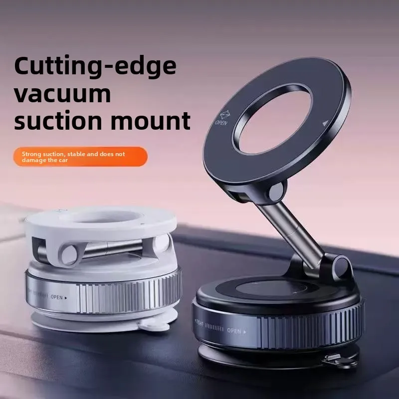 Car Mount Electric Vacuum Magnetic Holder Foldable Strong Suction Stand For Cell Phone For iphone 12 13 14 15 16 Live Streaming