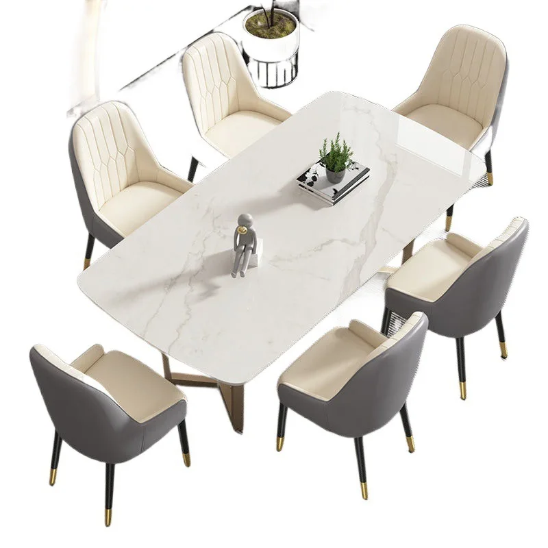 #Luxury Modern Nordic Dining Chairs with Metal Leg PU Leather Upholstery Restaurant Furniture for Dining Room and Table Sets