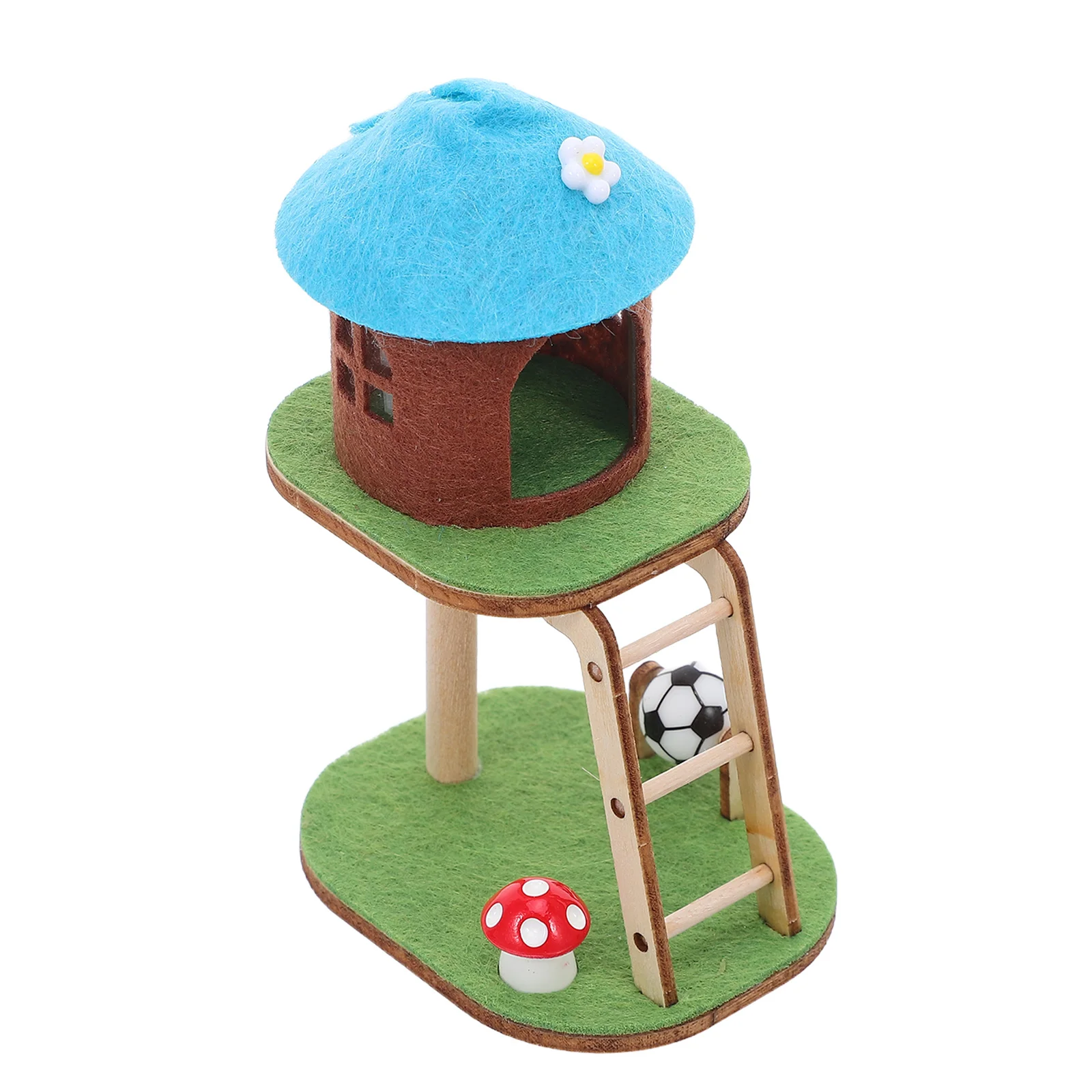 إطار تسلق صغير للقطط، برج قطة خشبي صغير، ملحقات أثاث بيت الدمى المدمجة، ديكورات منزلية مصغرة، شاشة عرض لسطح المكتب #1