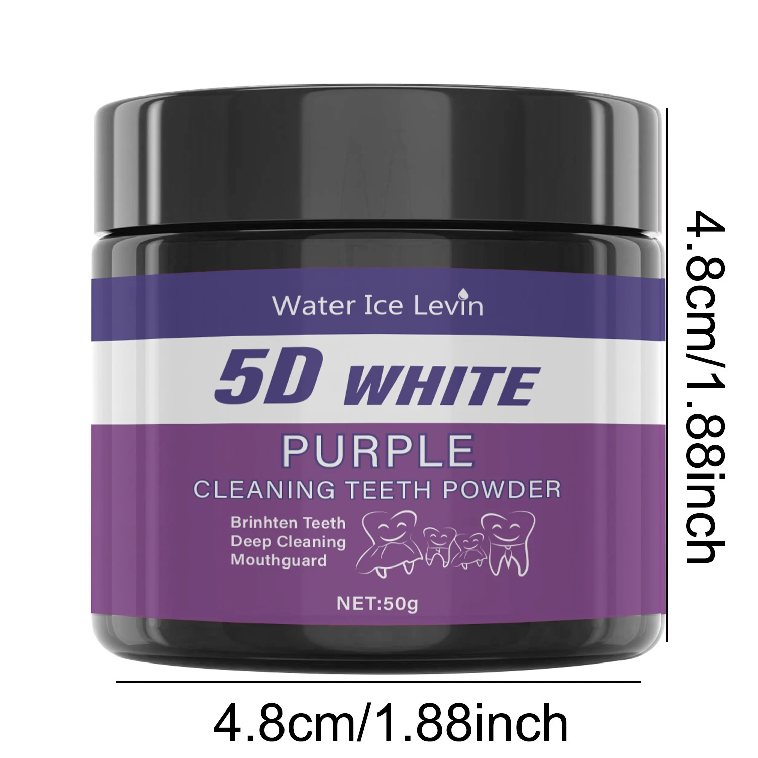 Purple Teeth Whitening Powder, Natural Deep Cleaning and Breath Freshening, Suitable for Both Men and Women, Ideal for Daily Use and Travel
