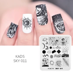 KADS Stamping Plates For Nails Sky 011 Moon Cloud Galactic System Pattern Stamp Template Design Stainless Steel Stencil DIY Tool