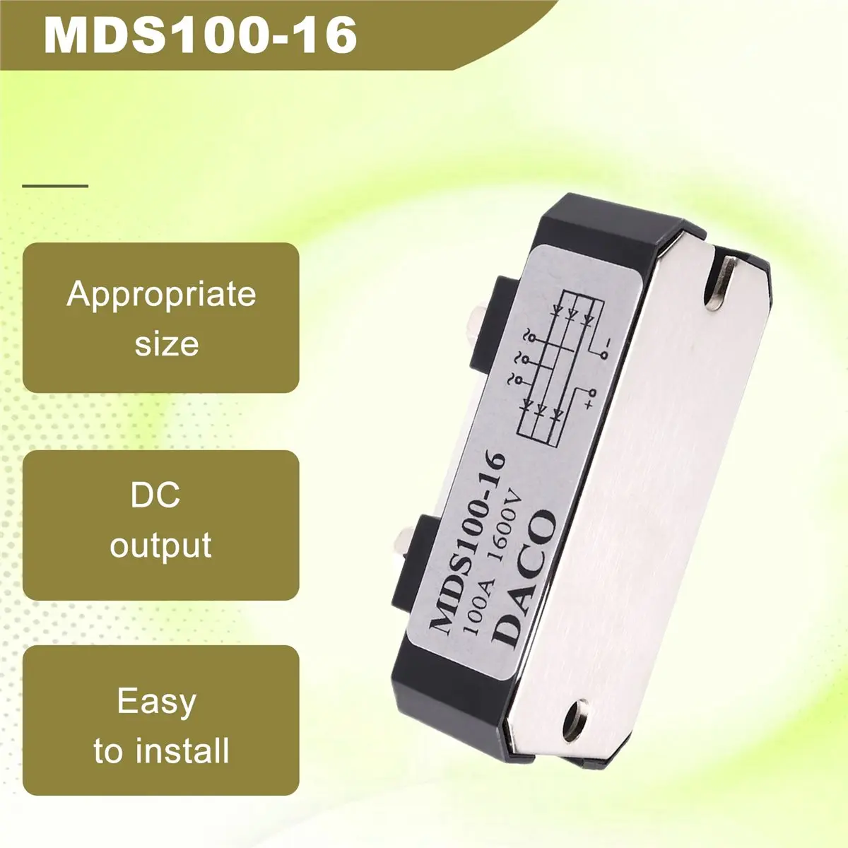 

Модуль трехфазного выпрямителя MDS100-16 MDS100A1600V Трехфазный мостовой выпрямитель