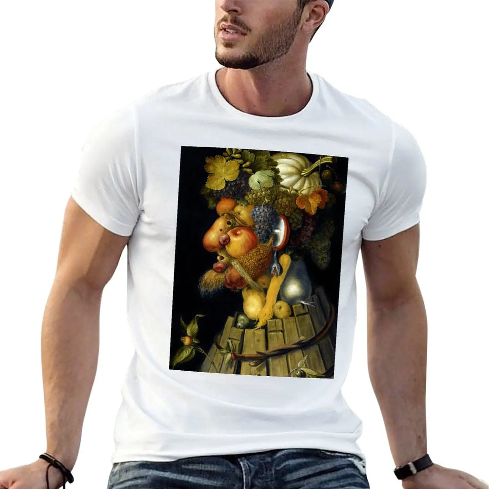 

Осенняя персонализированная футболка Giuseppe Arcimboldo - сезонная футболка Four, мужская футболка