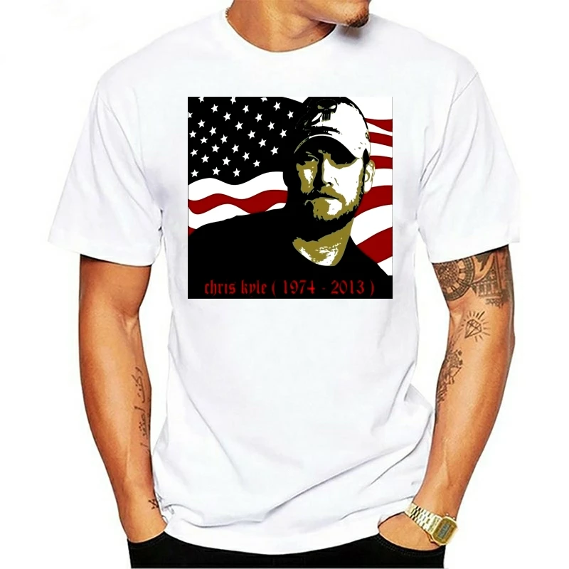Мужская футболка из 1974 - 2020 хлопка с изображением Криса Кайла американского снайпера