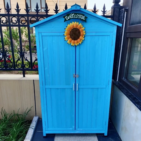 

Outdoor Locker Waterproof Sunscreen Kindergarten Storage Cabinet Solid Wood Garden Tool Cabinet Balcony Sundries Locker