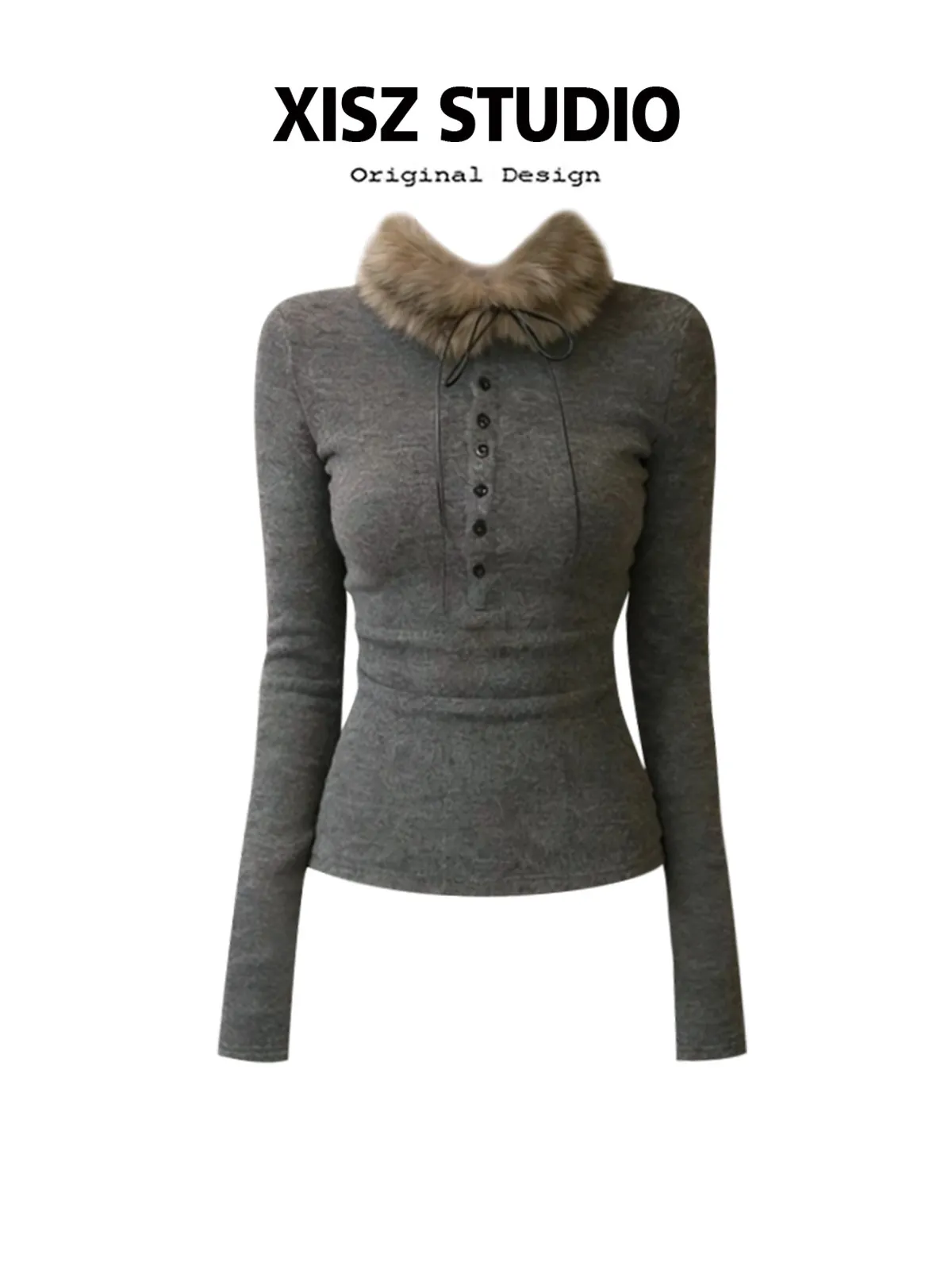 Women Grey GothicT-shirt Harajuku Y2k Tee Top 90s Vintage Long Sleeve Turtleneck T-shirts Emo 2000s Clothes