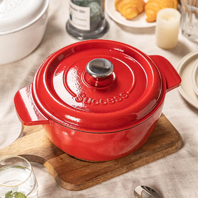 High Appearance Enameled Cast Iron Cookware Saucepan Casserole Pot Soup Pots Fish Cake Pot Household Non-stick Pan with Two Ears