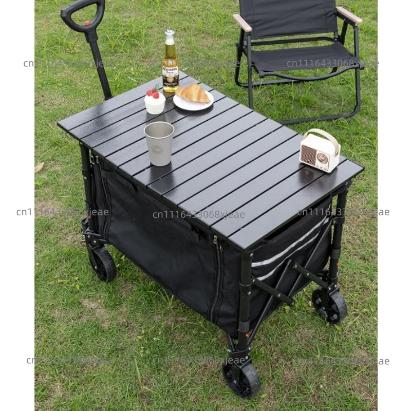 Collapsible Folding Utility Beach Cart Wagon Heavy Duty Large Capacity Fold Wagon Trolley Portable Garden Cart