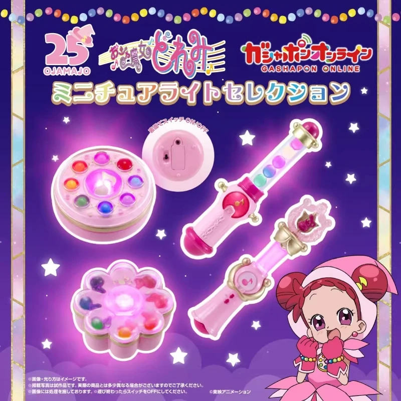 Bandai Original 4Pcs Gashapon 25th Edition Ojamajo Doremi Anime Figure Toys For Kids Gift Collectible Model Ornaments