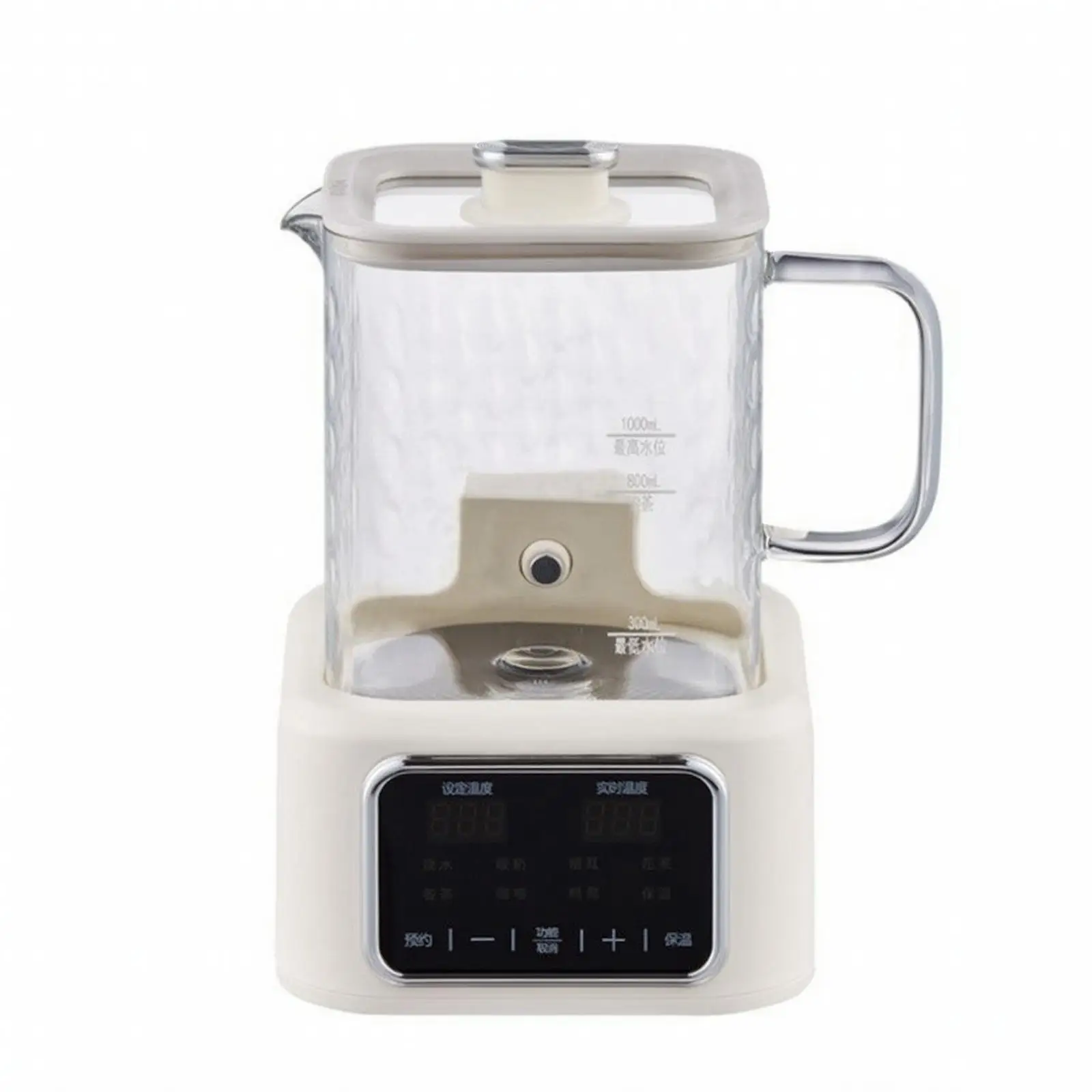 Electric Tea Kettle with Digital Control Panel 1L Borosilicate Glass Electric Kettle Glue Construction for Floral Infusions,