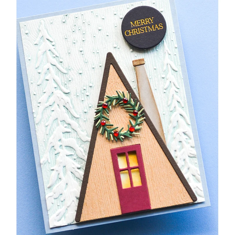 A Frame House Metal Cutting Dies Scrapbooking Embossing Folder Suit for Sizzix Fustella Big Shot Cutting Machine Cuts christmas view 3