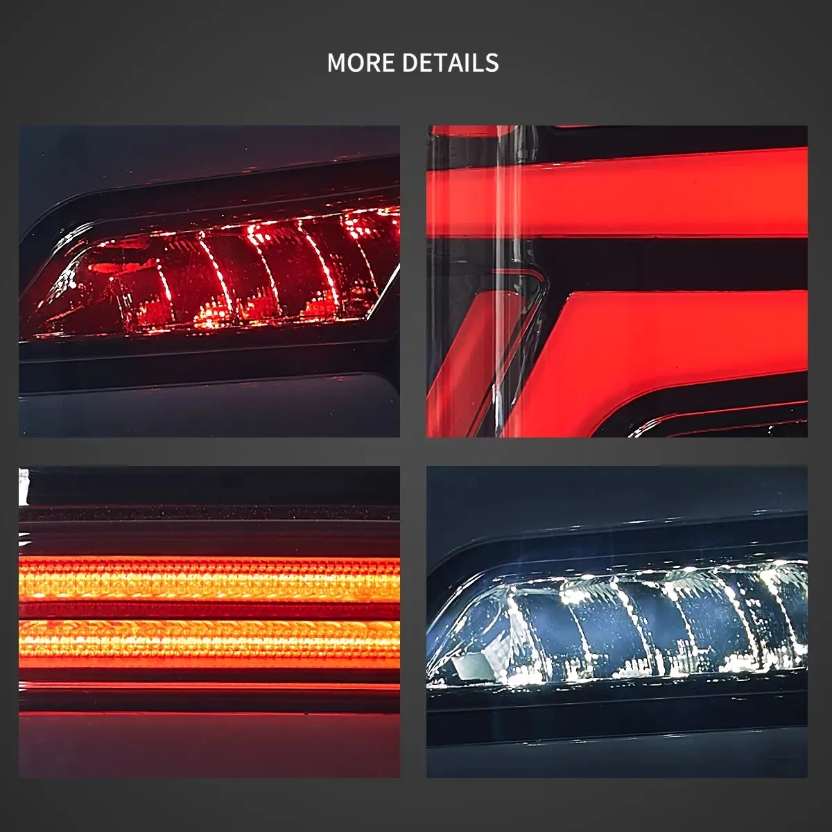VLAND 2015-2019 F150 13th Gen P552 LED Tail Lights, Smoked Rear Lamps with Sequential Red Turn Signal, Plug & Play, Tail Light Upgrade Replacement