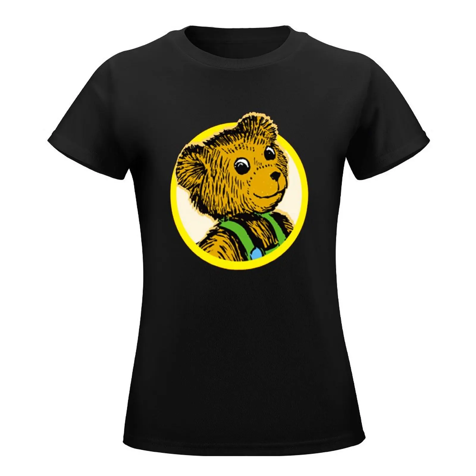 Corduroy bear T-Shirt sweat blacks new edition animal print Women's tops