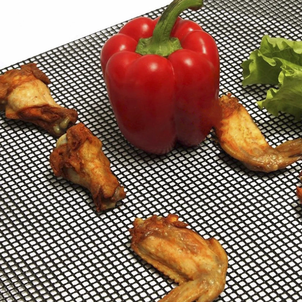 

2pcs Bbq Mesh Grill Mat Reusable Heat Resistant Non-Stick Barbecue Pad Outdoor Grilling Accessories For Meat Fish Steak