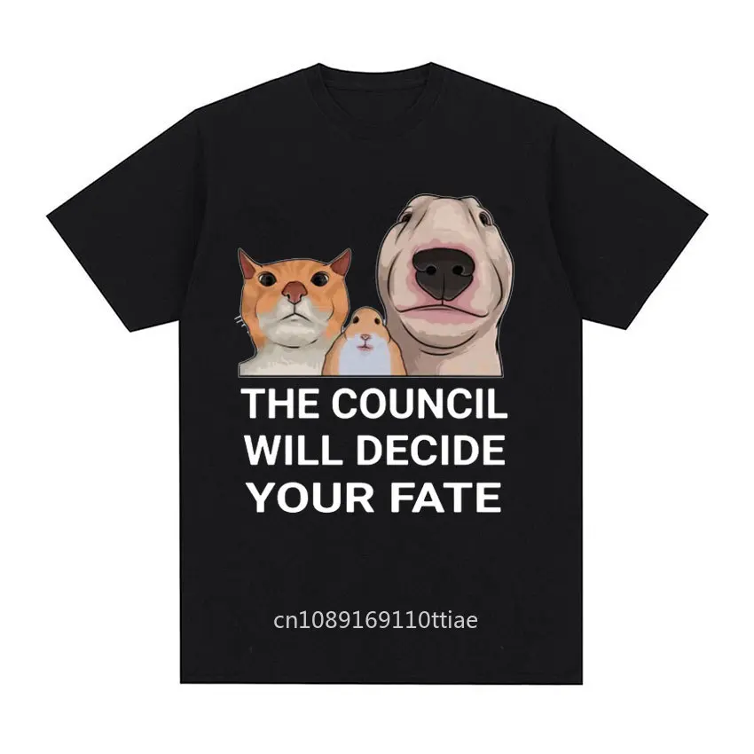 Men's Funny The Council Animal Meme Graphics T-shirts Summer Fashion Clothing T-shirt Unisex 100% Cotton Oversized T Shirt Tops