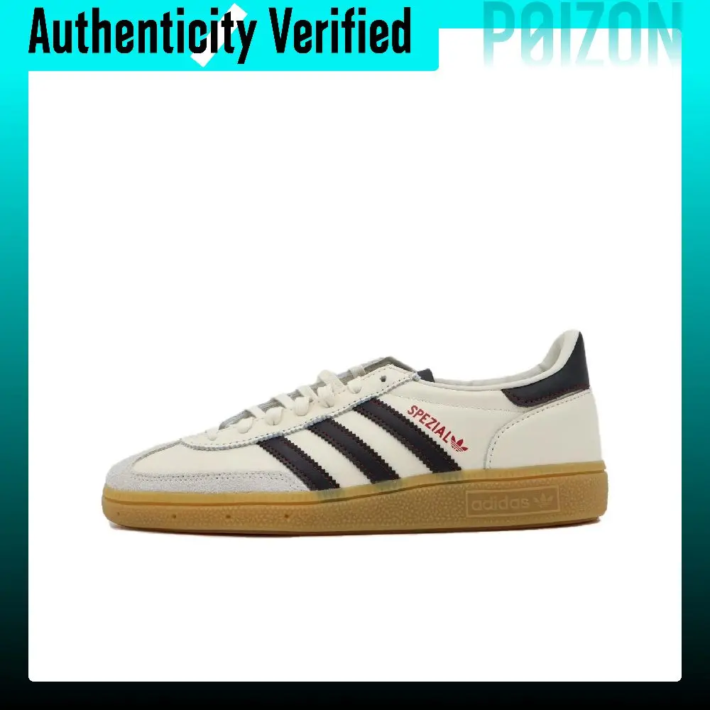 Adidas Originals HANDBALL SPEZIAL Synthetic Leather, Split Cow Leather Low top Skateboard Shoes Unisex White Black JH6398
