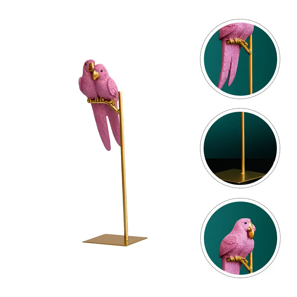 Desktop Parrot Ornament Couple Design High Quality Resin Decor for Home Office Tabletop Photography Prop Cheerful Atmosphere