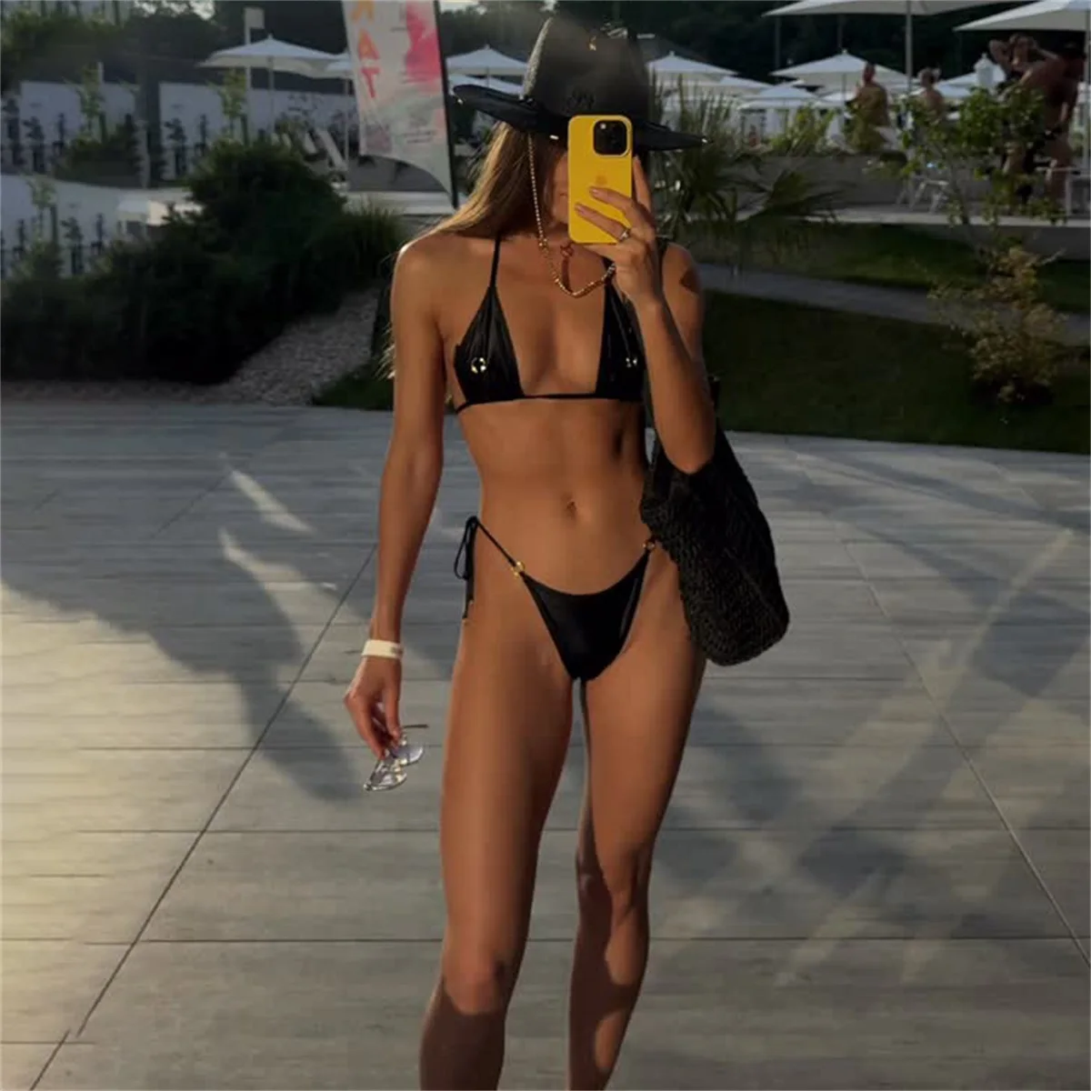 Micro Bikini Set 2026 Bandeau Biquini Women Sexy Swimsuit Push Up Swimwear Female Black Bathingsuit Thong Swim Suit Beachwear
