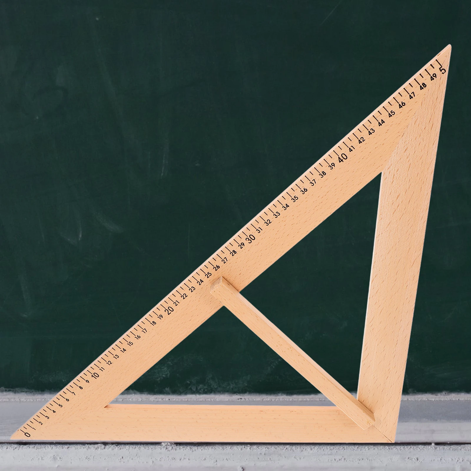 

Wooden Teaching Ruler Large Triangle Protractor Blackboard Drawing Tool Measuring Gauge Educational Aids Classroom Supplies