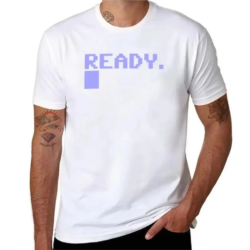 

Футболка Commodore C64 Ready, футболка большого размера, милая одежда, мужская футболка, мужская хлопковая футболка