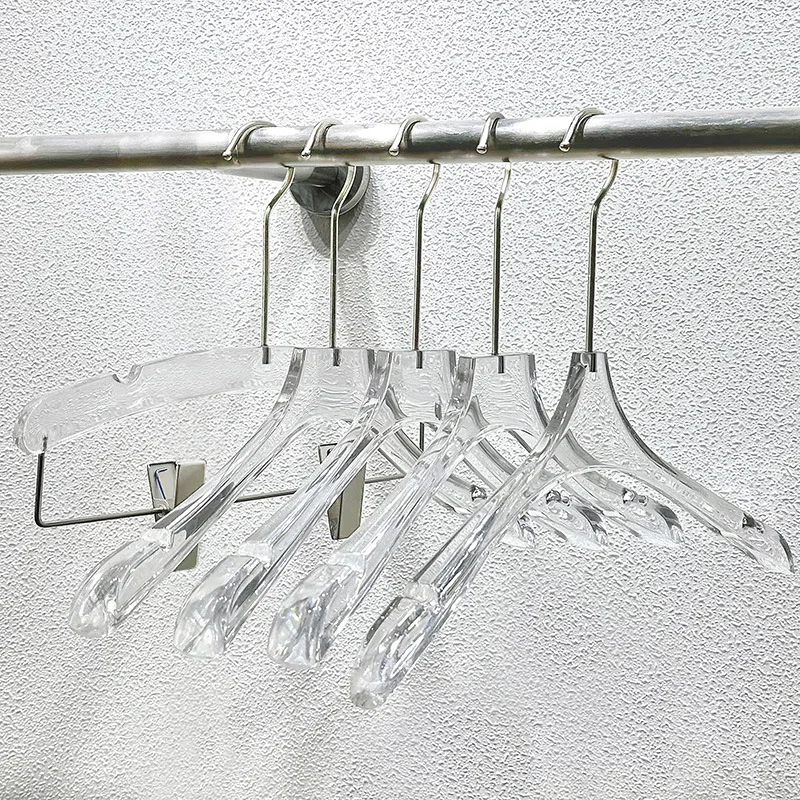 Clear Acrylic Hangers for High-End Fashion Stores - Premium Crystal Wedding Dress  with Non-Slip & No-Mark Design 