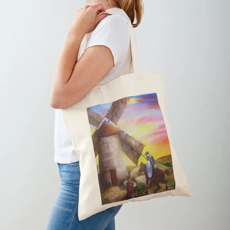 Don Quixote's Windmill Adventure Tote Bag shopping trolley bag canvas tote bag Customizable tote