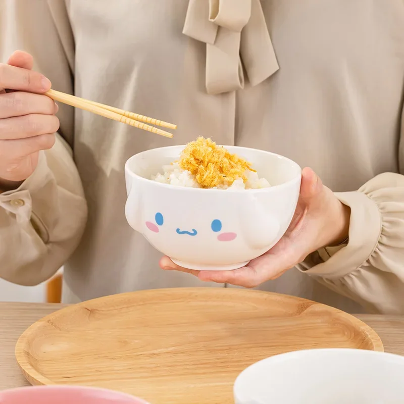 لسانريو وعاء سيراميك الكرتون مرحبا كيتي ثلاثية الأبعاد الإغاثة السلطانيات لطيف كورومي الأرز/السلاد الأطباق المنزل التعاون أدوات مائدة سيراميك #5