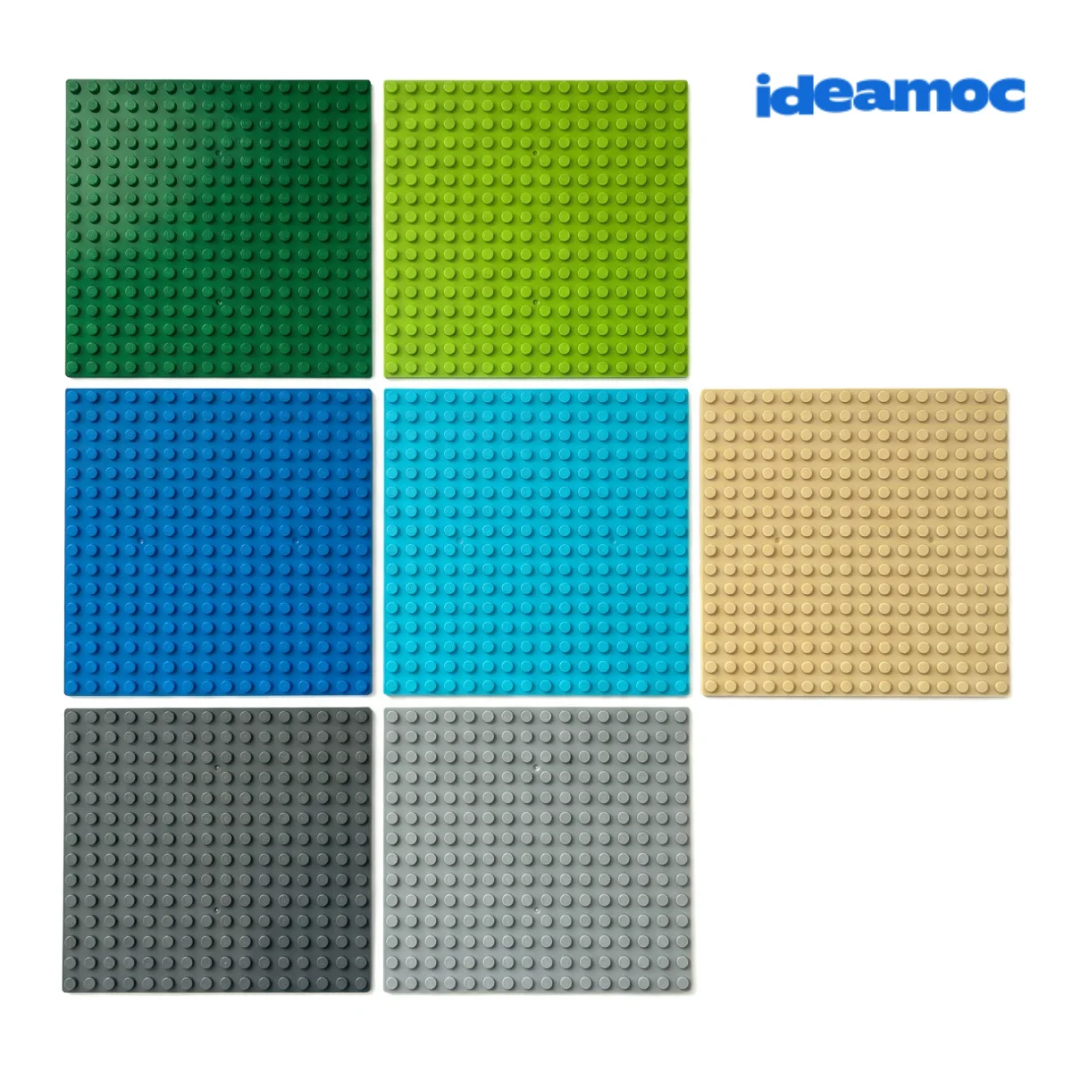 

IDEAMOC 4pcs 16*16 Dots Baseplates Building Blocks DIY Toys 25.6*25.6cm Double-Sided Compatible Baseplates for Construction Toys
