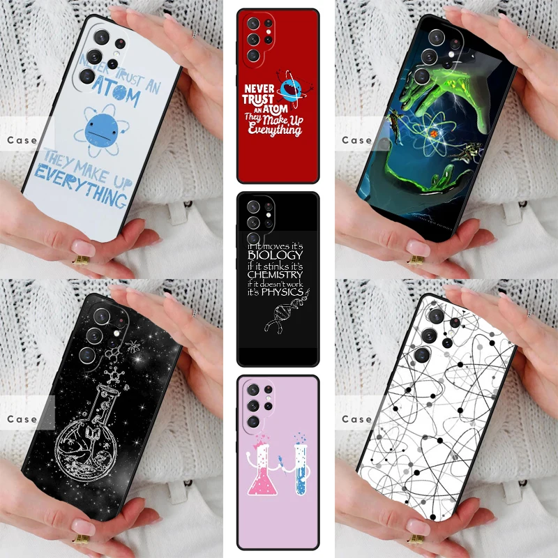 Atom Chemistry Science TPU Phone Case for Samsung Galaxy S26 S25 S24 S23 S22 S21 S20 Note10 Plus FE Ultra Cover