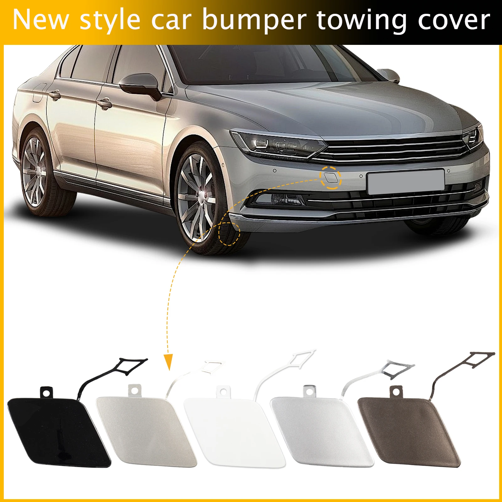 

Front Bumper Tow Hook Cap Towing Eye Cover For VW Passat B8 2015-2019 3G0807155 Car Accessories