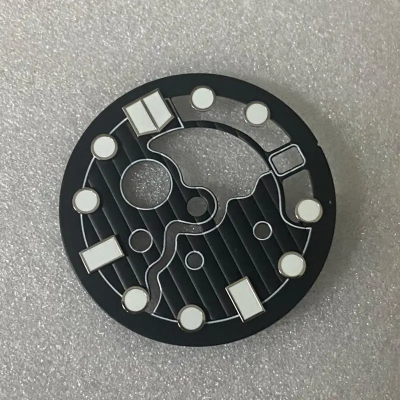 Watch Accessory 28.5MM Black Gray Hollowed Out Dial Green Luminous For Seiko NH35 NH36 Movement Diving Watch