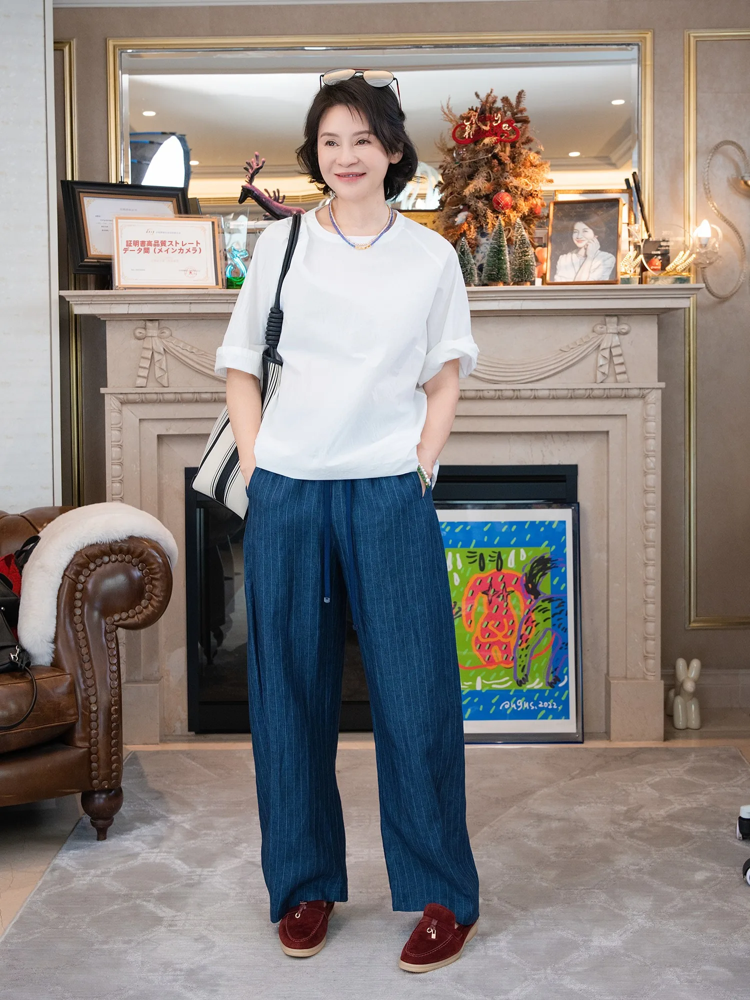 

Футболка свободного кроя с круглым вырезом и коротким рукавом из длинноворсового хлопка, 20-ниточная, комфортная, дышащая, для повседневной носки, женская.