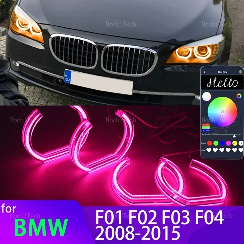 

APP Control RGB Multicolor DTM Crystal Led Angel Eyes Rings for BMW 7 Series F01 F02 F03 F04 730d 740d 740i 750i 760i 2008-2015