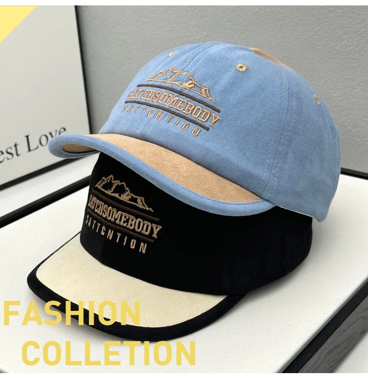 Parent-child Letter Short Brim Baseball Cap Women's Spring and Summer New Korean Versatile Cap Men's Soft Top Sunscreen Visor