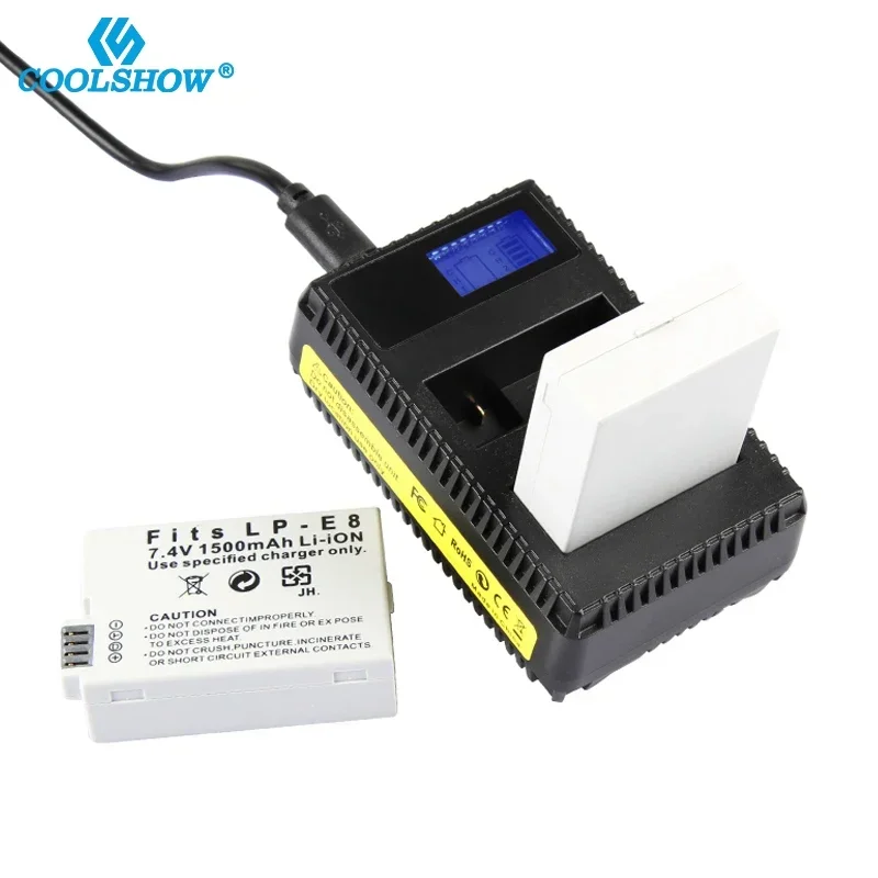 Battery LP-E8 LP E8 For Canon EOS X4 X5 X6i X7i Rebel T2i T4i T5i T3i 550D 600D 650D 700D LPE8 1500mAh Camera Batteries Charger