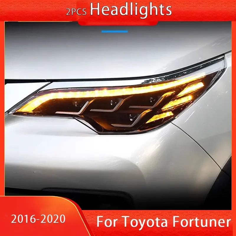 

Автозапчасти для фар Toyota Fortuner 2016-2020, последняя Стайлинг, светодиодные дневные фары, двойной проектор, автомобильные аксессуары, модифицированные