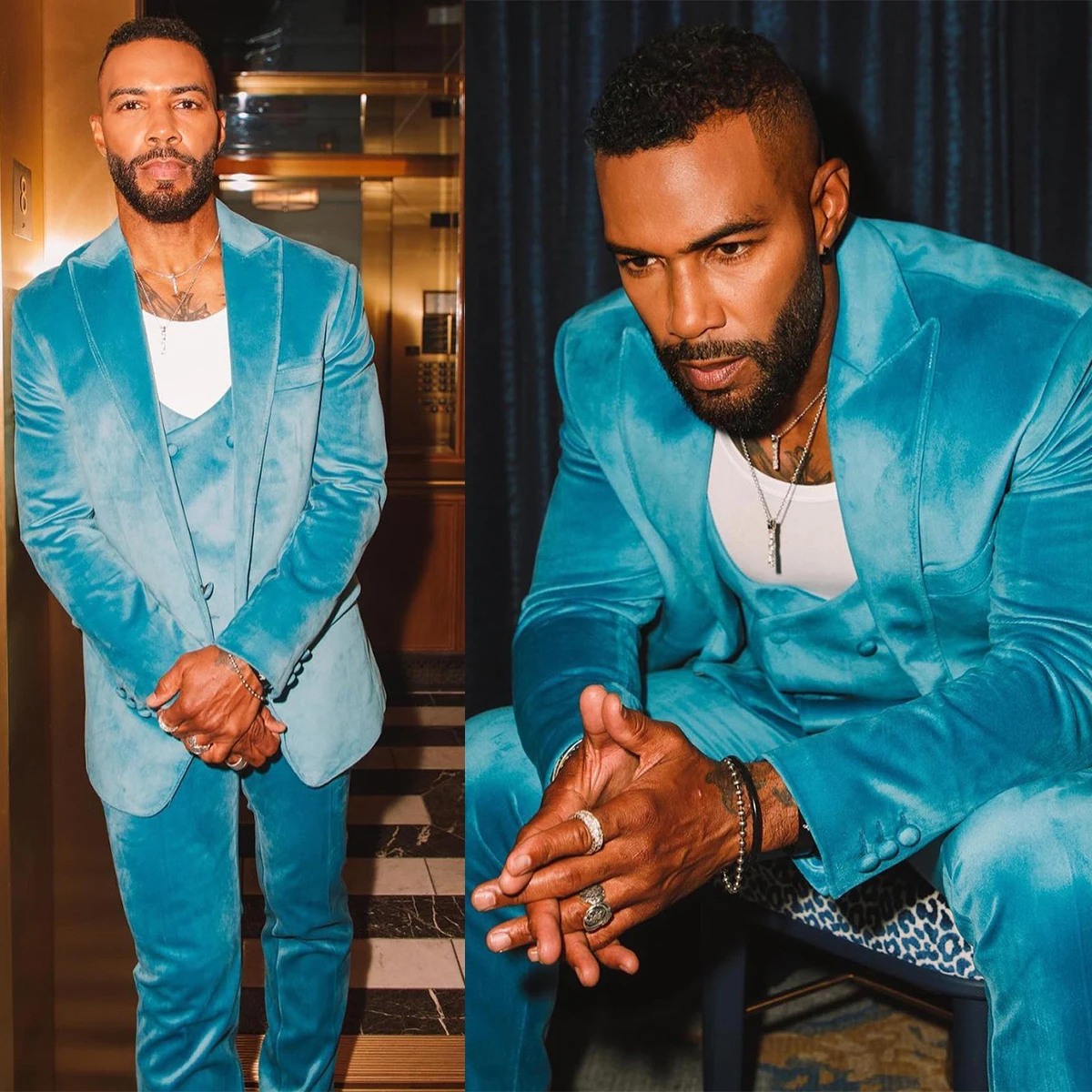 Men's Suit 3 Pieces Blazer Vest Pants Peaked Lapel One Button Velvet Formal Work Wear Slim Fit Tailored Plus Size Costume Homme