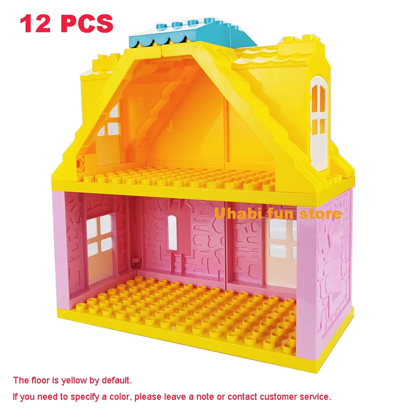 Grote bouwstenen Huisarchitectuur Raam Muur Dak Meubelserie Scène Accessoires Montage Educatief speelgoed voor kinderen