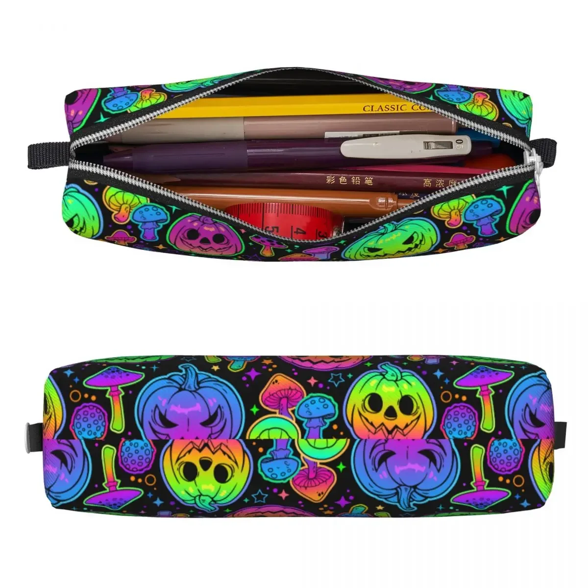 Magic Mushrooms And Pumpkins Pencil Cases New Pen Holder Bags Kids Large Storage Students School Cosmetic Pencilcases