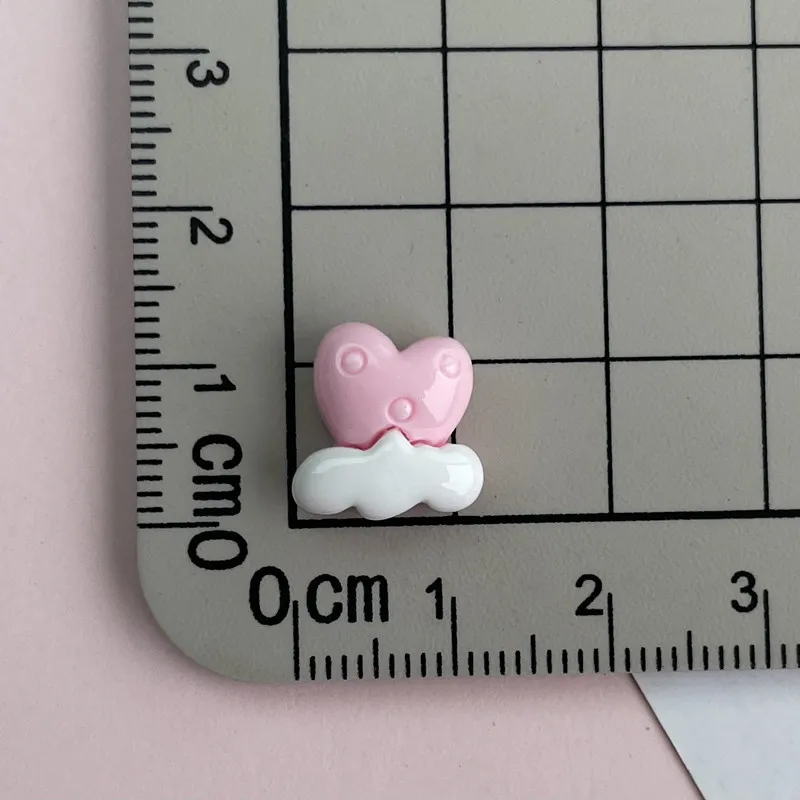 20Pcs Bright Surface Pink Cloud Resin DIY Cream Glue Shoes Hat Icebox Barrette Mobile Phone Case Scrapbook Flat Back Patch