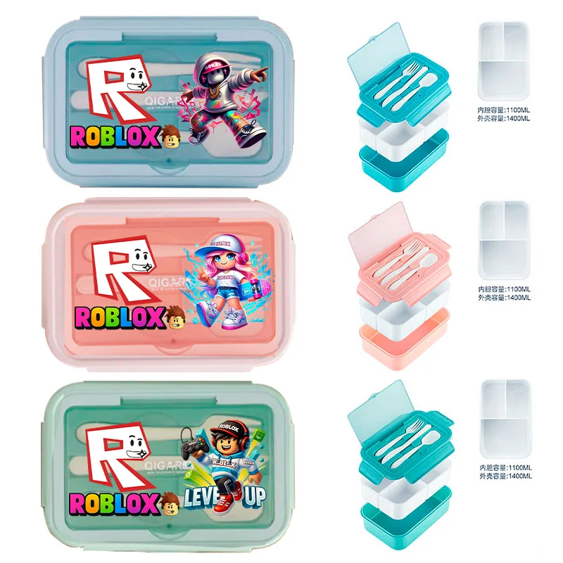 

Game Roblox Student Portable Fruit Food Preservation Box Lunch Box with Tableware That Can Be Microwave Heated