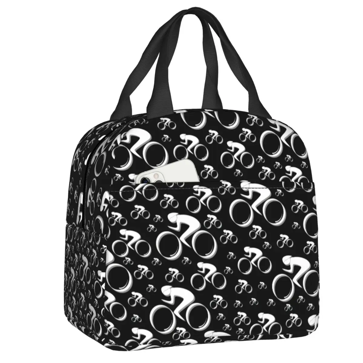 

Custom Mountain Bike Bicycle Thermal Insulated Lunch Bag Women MTB Bicycling Rider Lunch Tote for School Storage Food Box