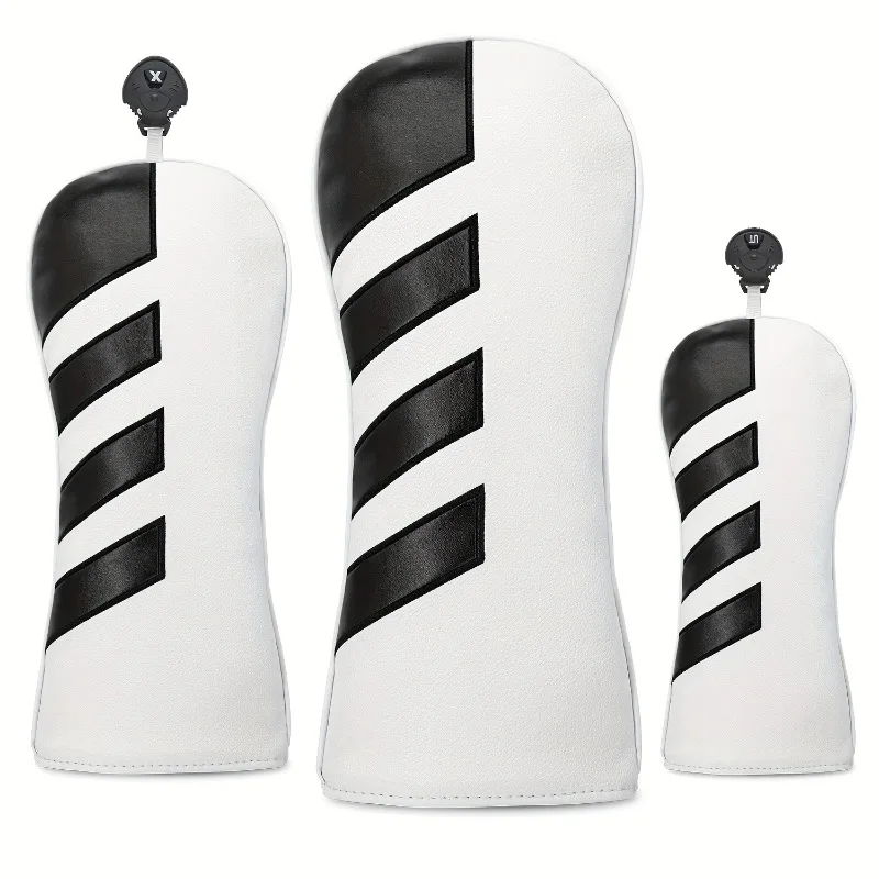 Housse de protection pour club de golf, rayures noires synthétiques durables, housse de protection résistante aux rayures, accessoires de golf