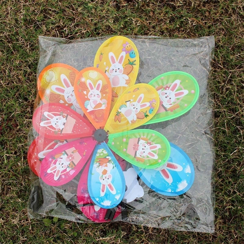 Pinwheel Rabbit for Holiday Party Girls New Year Gift Yard Garden Decors Chinese Zodiac Rabbit Spinners Party W3JF