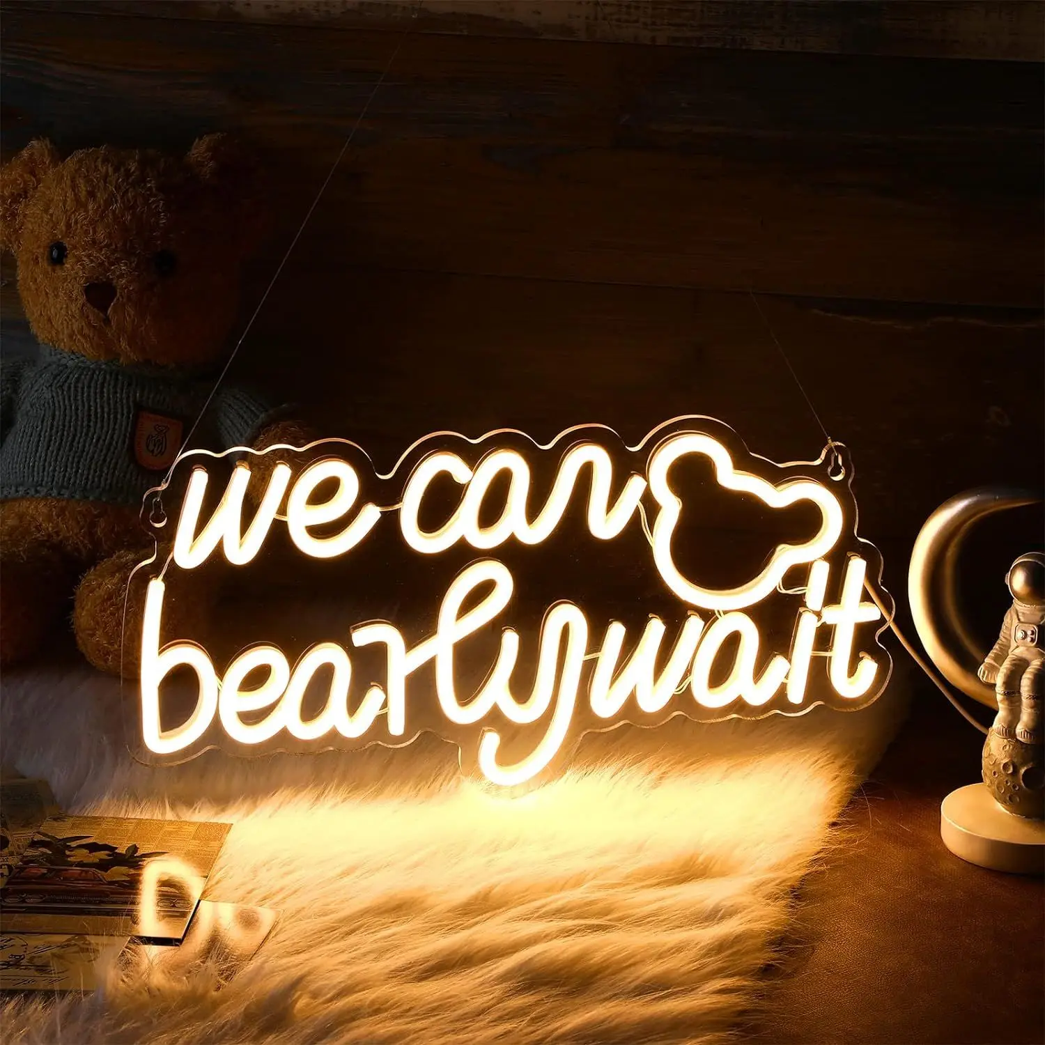 

Неоновая вывеска «We Can Barely Wait» с USB-питанием, регулируемая светодиодная неоновая лампа для бара, мужской комнаты, спальни, магазина, игровой комнаты, вечеринки, декора стен