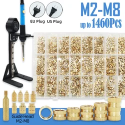 Heat Set Insertion Tool M2 M3 M4 M5 M6 M8 Brass Thread Insert Nut Soldering Iron Tip Copper Embedded Kit for Plastic 3d Printing