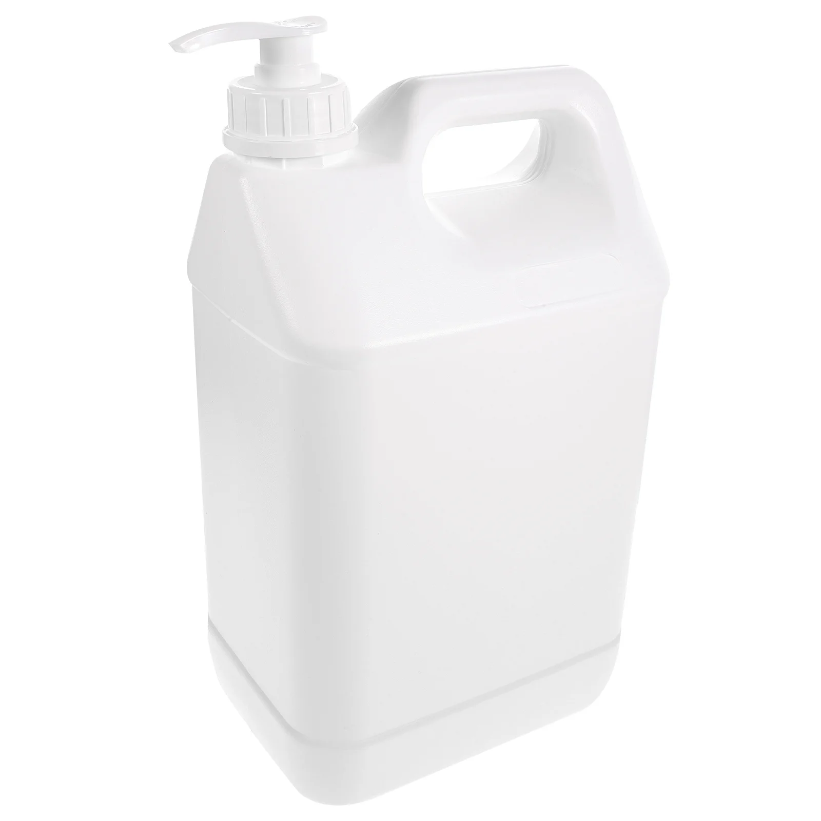 Dispenser di plastica bianca riutilizzabile riutilizzabile con pompa da 5 litri per contenitore di stoccaggio chimico per cosmetici, sapone da bagno lungo