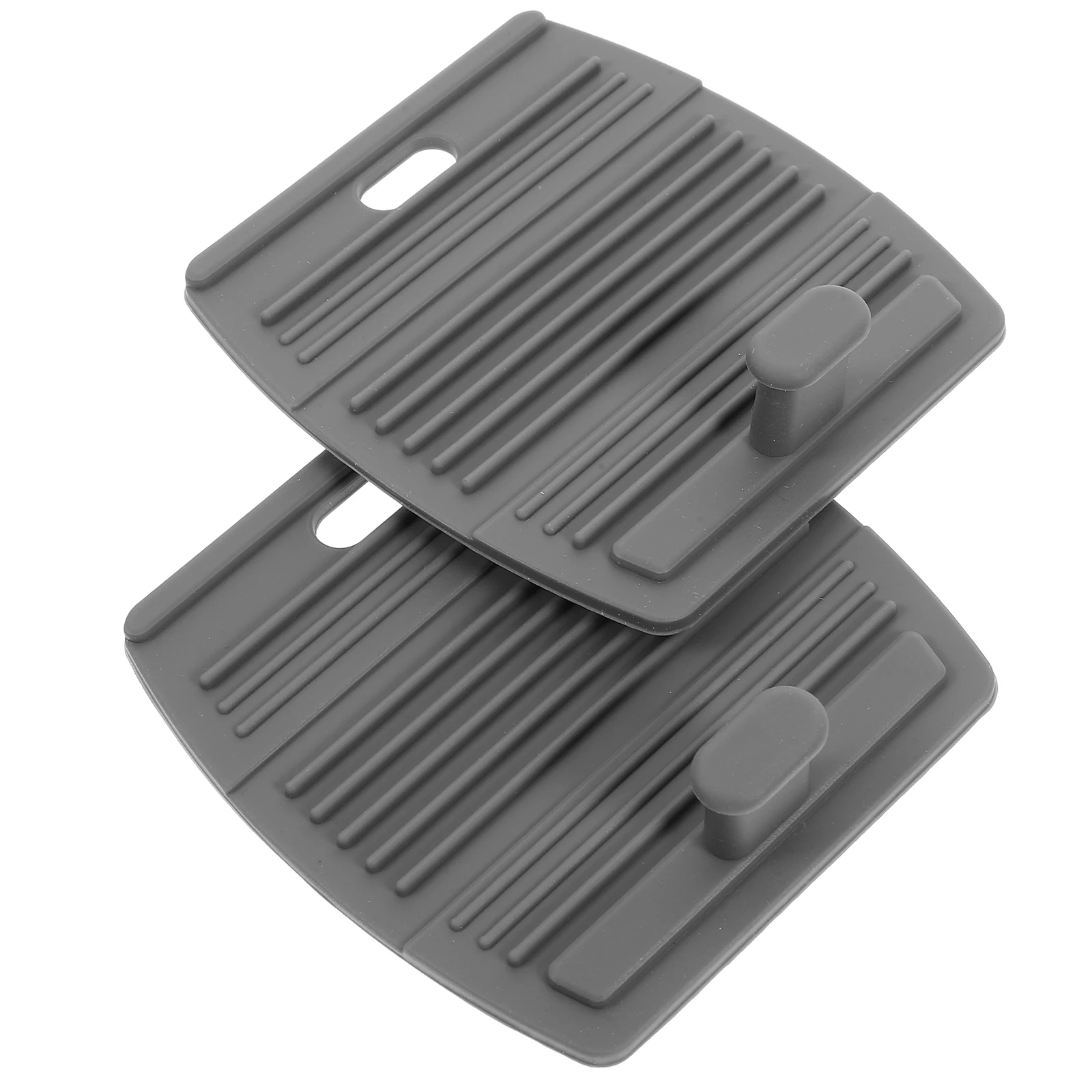 

2pcs Silicone Hot Handle Holder Non Slip Skillet Cover Cast Iron Pan Sleeve Easy Clean Hook Storage Light Grey Frying Pans