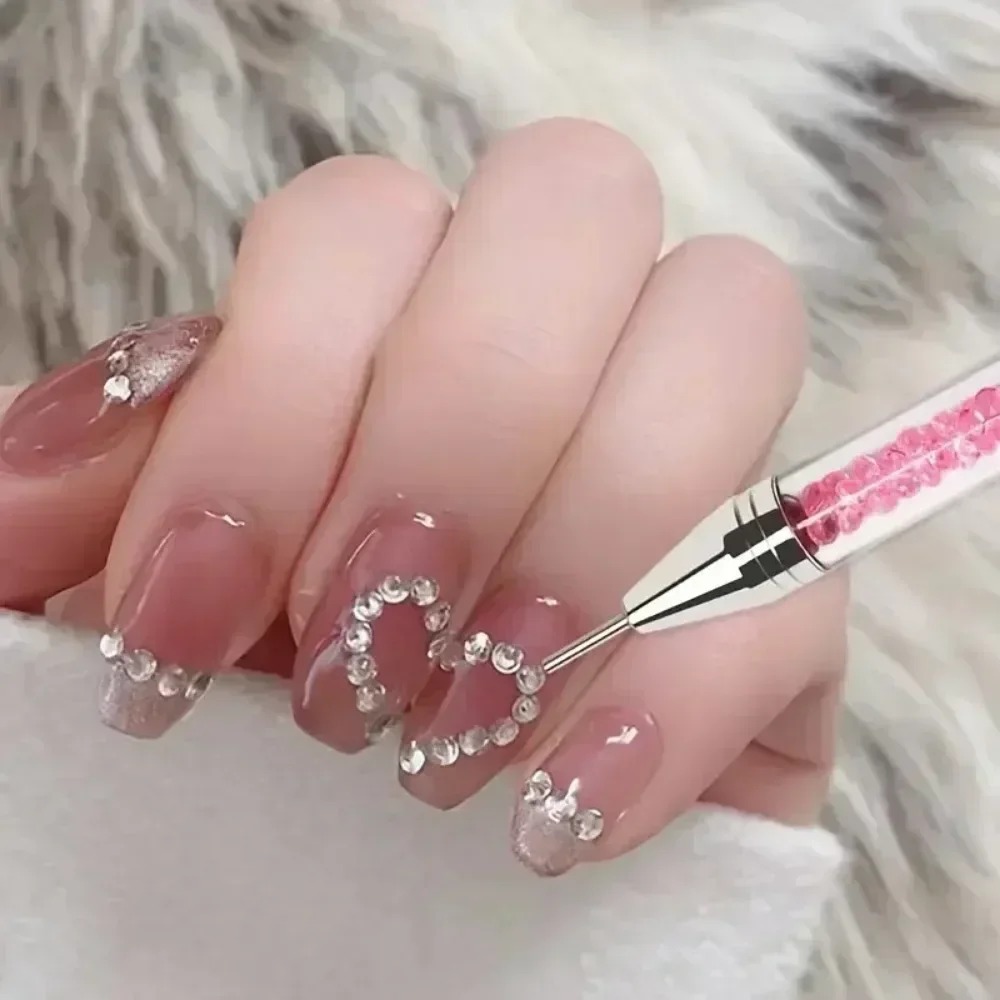 1Pc Double Head Nail Drill Pen Dual Purpose Rhinestone Crayon Nails Art Pen Diamante Picker Crystal Applicator Manicure Tool 네일