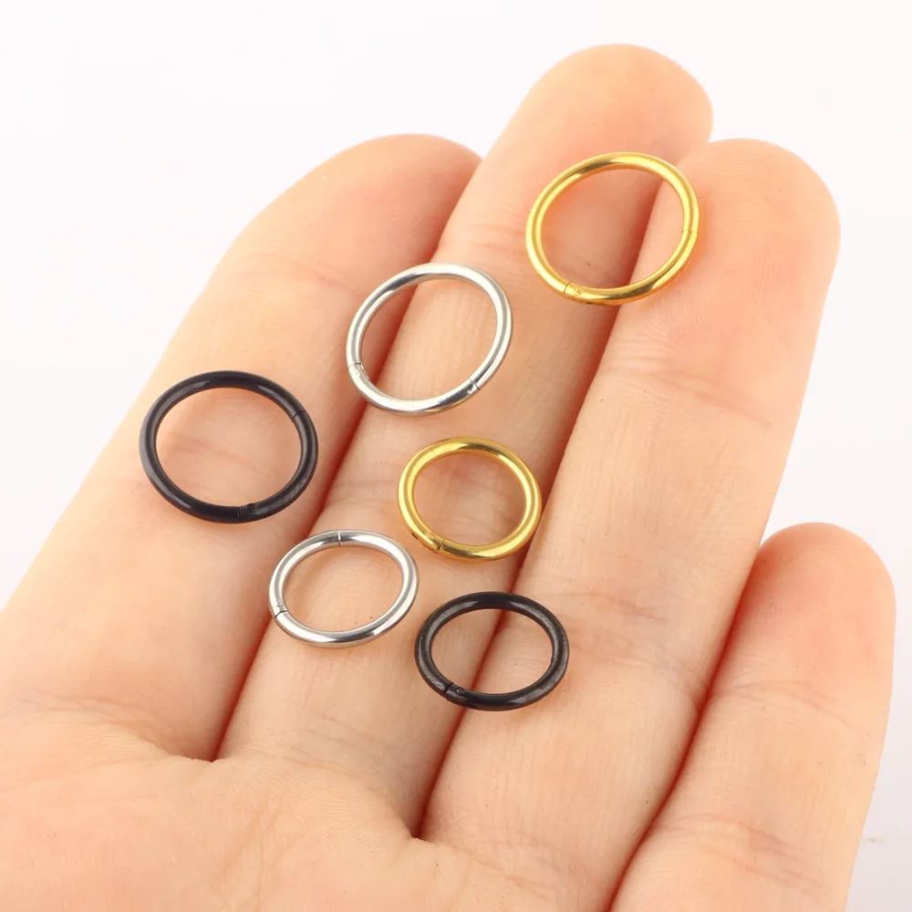 Stainless Steel Nose Rings for Women Goth Punk Gold Color Cartlidge Earrings Cartilage Piercing Hoops Body Piercing Men Jewelry